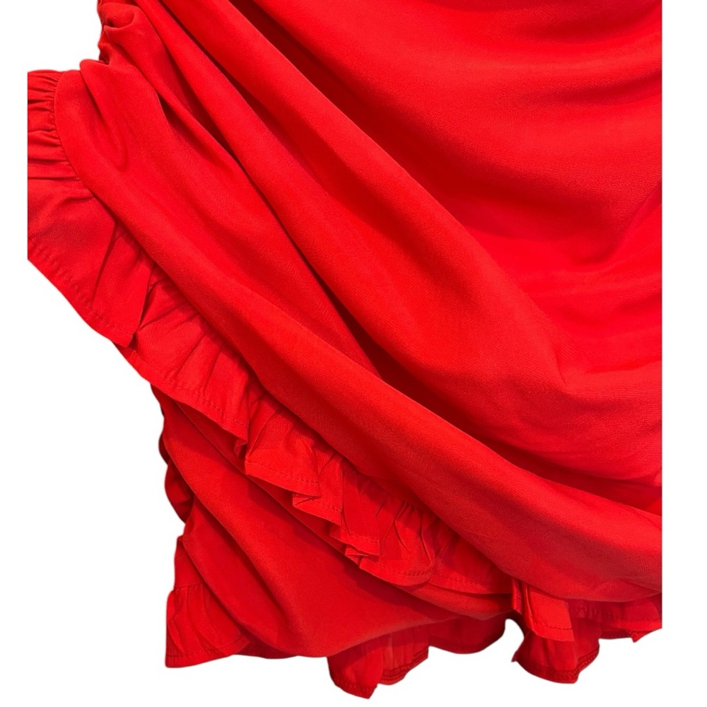 Hello Molly One-Shoulder Red Ruffle Mini Dress - Picture 8 of 16